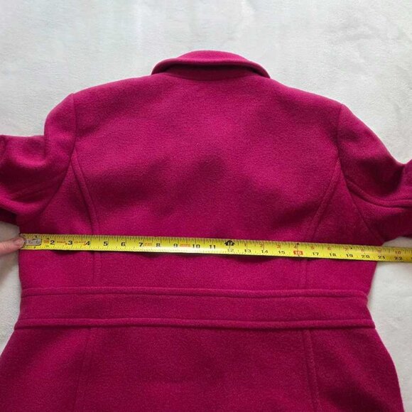 New 14 J Crew Factory wool-blend lady day coat in Brilliant Berry - Picture 7 of 11